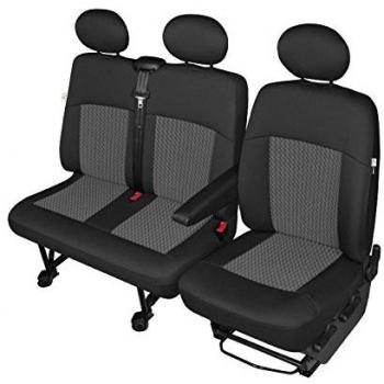 Juego de fundas protectoras para asiento del conductor, asiento individual y banco doble, color negro