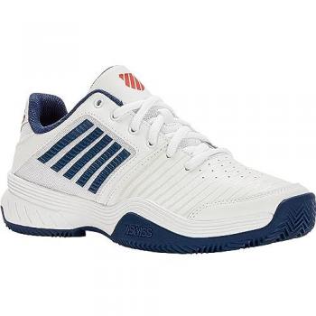 Zapatillas de Tenis y Pádel para Hombre K-Swiss Court Express HB - Blanco y Azul Oscuro