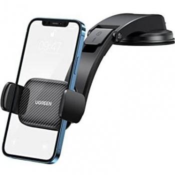UGREEN Soporte Móvil Coche, Soporte de Movil Coche para Salpicadero y Parabrisas con Ventosa Fuerte, Car Phone Holder Brazo Ajustable 360° para iPhone 13 12 Pro MAX, Galaxy S21 Note 20, Redmi Note 10