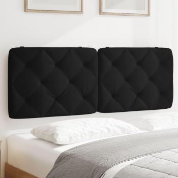 Almohada de cabecero acolchado en terciopelo negro de 120 cm