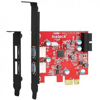 Inateck PCIe USB 3.0 Tarjeta Controladora PCI Express de 2 Puertos, Mini PCIe Tarjeta de expansión USB 3.0 Adaptador, con USB 3.0 Interno de 20 Pines