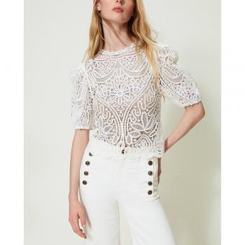 Jersey TWINSET de ganchillo efecto encaje