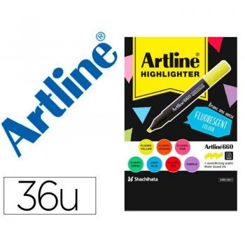 Rotulador Artline Fluorescente EK-660 Expositor de 36 unidades colores surtidos