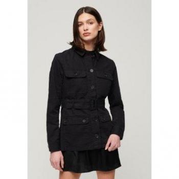 Superdry Women's Black Belted Safari Jacket (S) - Casual Long Sleeve 2024