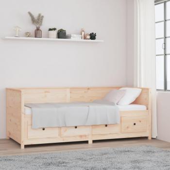 Sofá cama de madera maciza de pino 90x200 cm en color marrón vidaXL