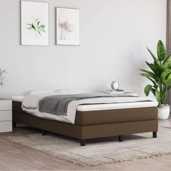 Cama box spring suave con colchón marrón oscuro 120x200 cm tela