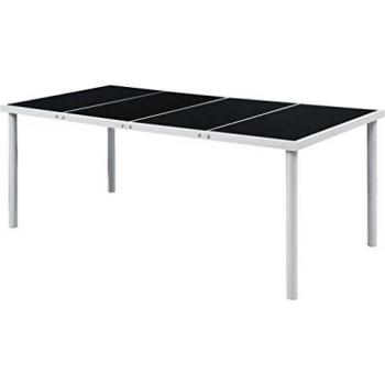 vidaXL Garden Table 190x90x74 cm Black Steel