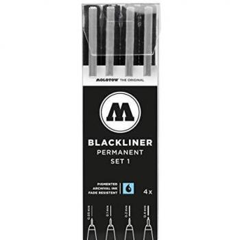 Molotow Blackliner Black Marker Brush - MO200486 Set 1 4er Set Black