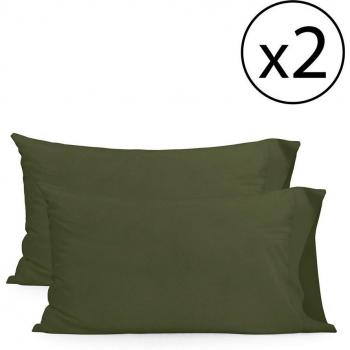 Pack 2 Fundas Almohada Verde Oliva Happyfriday