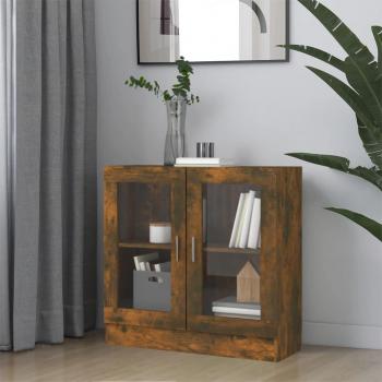 Vitrina Móvil de Madera Multicapa Roble Humo 82,5x30,5x80 cm