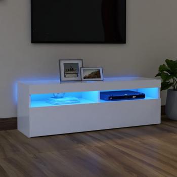 Mueble de TV con luces LED vidaXL 120x35x40 cm blanco, Mueble de Salón, Mesa de TV, Mueble Televisor