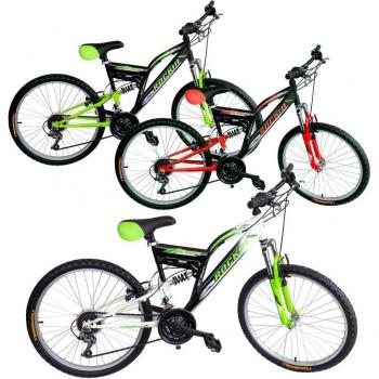Bicicleta 26 ROCKIN BIAMMORTIZZAT 2 frenos y cambios Shimano 12 Vel Blanco