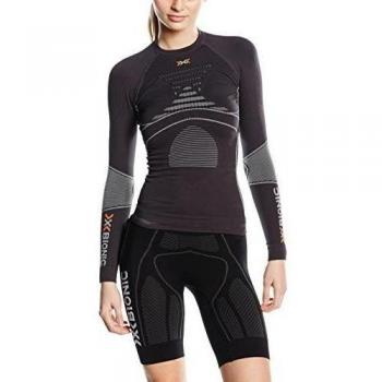 X-Bionic rodmann función fastbreak Lady Acc Evo UW camiseta LG SL cuello redondo, negro/gris, S/M, I020217