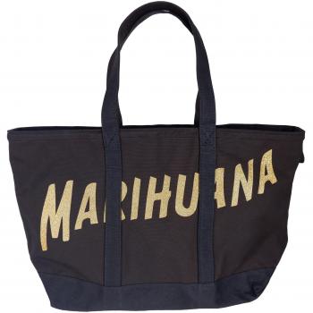 Palm Angels Black Cotton Shoulder Bag