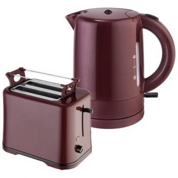 Efbe-Schott Juego de desayuno WK 1080 + to 1080 Hervidor de agua de 1 L y 2 tostadas Vino Rojo De Burdeos