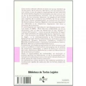 La nueva Ley del Libro: y normativa complementaria.Ley 10/2007, de 22 de junio, de la lectura, del libro y de las bibliotecas, con legislación estatal ...
