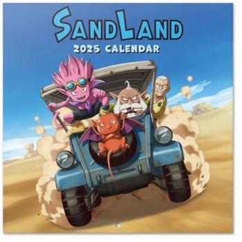 Calendario 2025 pared Sand Land, 30x30 cm, multicolor, planificador mensual con espacio para anotar e ilustraciones