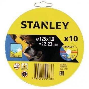 STANLEY STA38257-XJ 10 discos de corte INOX 125x1.0x22.23mm, Único