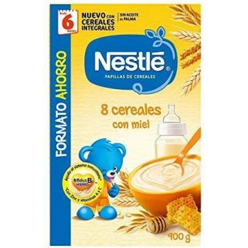 Nestlé Papillas 8 Cereales con Miel, 6+ Meses, 900g