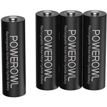 POWEROWL Pilas AA Recargable Alta Capacidad 2800mAh 1.2V Pilas Recargables AA NI-MH Diámetro 14.4mm Baja Autodescarga