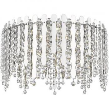 Plafón de diseño Belize Chrome 5 bombillas 25cm, Plafón empotrado LED de 5 luces, Plafón de cristal cromado