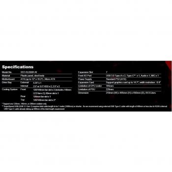 Silverstone RL05 Midi-Tower Negro, Rojo - Caja de ordenador