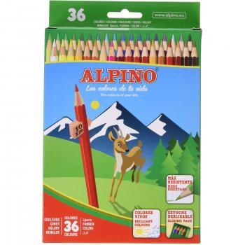 Alpino 8413240564713 - Set de Lápices de Colores, 36 Piezas, Mina Resistente 3mm, Forma Hexagonal