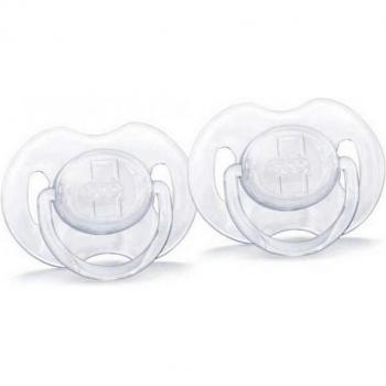 Philips Avent Chupetes Translúcidos de Silicona para 6-18 Meses, Paquete de 2 Unidades