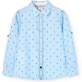 Camisa popelín estampada de niño Boboli 738356 CELESTE