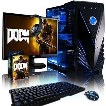 VIBOX Warrior 4XS Gaming PC Ordenador de sobremesa con Cupón de Juego, 22 HD Monitor