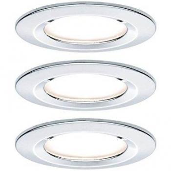 Juego de 3 Luminarias Empotrables LED Nova Rígidas IP44 6,5W GU10 2700K Cromo