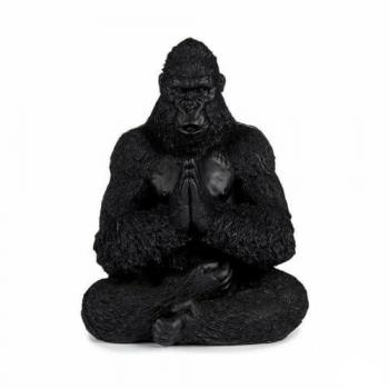 Figura Decorativa Gorila Yoga Negro de Resina 16 x 28 x 22 cm (4 Unidades)