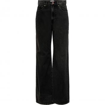 Only Hope Ex High Waist Wide Leg Jeans for Women - Black Denim 31/30