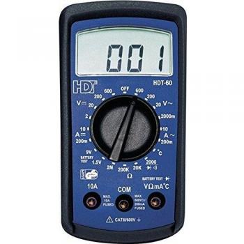 Multímetro Digital HDT 60 - Medición de 2-600 V AC/DC, 200 mA - 10 A AC/DC con Pantalla LCD