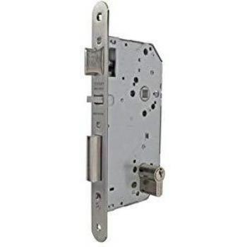 Tesa Assa Abloy 20306RAI Cerradura De Embutir Para Puertas De Madera Con Cilindro Inoxidable Entrada 60 mm, Frente Redondo 2030