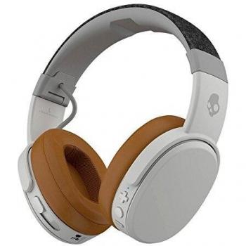 Auriculares Skullcandy Crusher Over-Ear Bluetooth Inalámbricos con Micrófono, Espuma Viscoelástica de Aislamiento de Ruido y Bajos Inmersivos, Estéreo Ajustable, 40h de Duración de Batería, Color Gris/Marrón