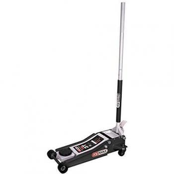 Gato hidráulico ultrabajo de acero 3T Kstools con doble pistón y 4 ruedas