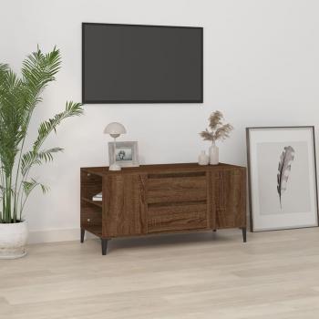 Mueble para TV de madera multicapa en color roble marrón, dimensiones 102x44,5x50 cm