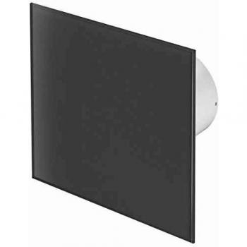 Extractor de aire 100mm con sensor de humedad y panel frontal de cristal gris mate trax