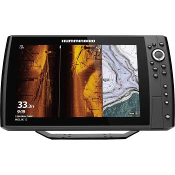 HUMMINBIRD 411970-1 HELIX 12 GPS CHIRP MEGA SI+ G4N, 12-inch display, CHIRP sonar technology, MEGA Side Imaging and MEGA Down Imaging capabilities, built-in