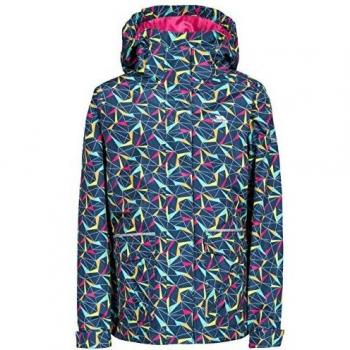 Trespass, Unisex niños, Chaqueta impermeable con capucha oculta y detalles reflectantes., FCJKRAN10002_NA12/3, azul marino, talla 2/3