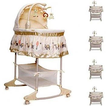 Cuna y balcón cama Nap Con Música, vibración, luz beige beige