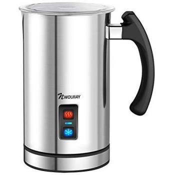 NWOUIIAY Espumador de Leche Eléctrico 500W Batidora de Leche 3 en 1 Espuma Rápida para Leche Caliente o Fría Acero Inoxidable Recubrimiento Antiadherente para Cappuccino Latte Mocha