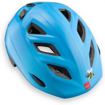 MET Kinderhelm 'Elfo & Genio' - In-Mold Konstruktion - Safe-T E-Twist 2 Drehverschlusssystem mit LED-Rücklicht - Bimbi Secure