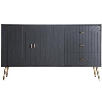 Buffet Aparador de Madera de Pino Gris 140x38x85cm