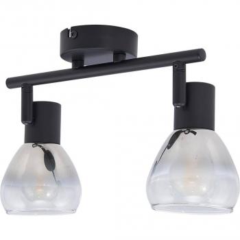Plafón Lindby Pendura, 2 luces, negro, cristal