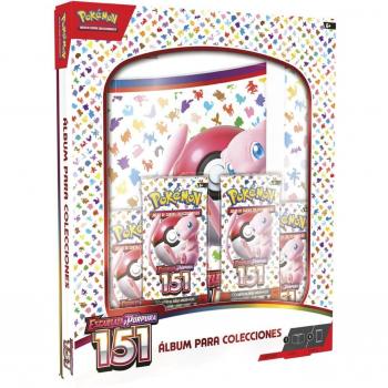 Colección Portfolio Bandai - Pokemon Juego de Cartas Col. Escarlata y Púrpura 151 (Álbum + 4 Paquetes Cartas)