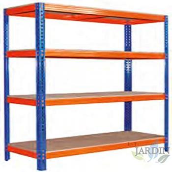 Estantería de Almacén Suinga 4 Baldas 180x120x45 cm - Carga Pesada hasta 150 Kg - Fabricada en España