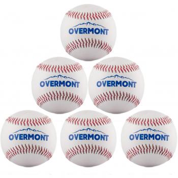 Overmont 6pics de pelota de beisbol sofbal softball de Cuero Sintetico, color blanco