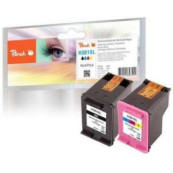 Pack Ahorro de Cartuchos Peach Compatibles con HP No. 301XL (Negro y Color)